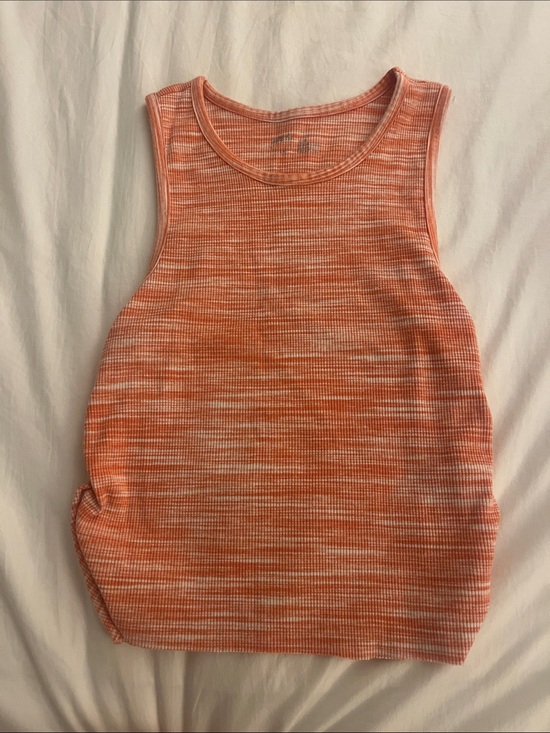aerie Tops - Aerie Sleeveless Ribbed Knit Tank Top - Orange Heather